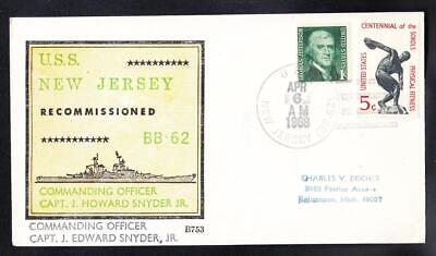 Battleship USS NEW JERSEY BB-62 1968 RECOMMISSIONING Beck Naval Cover B4254