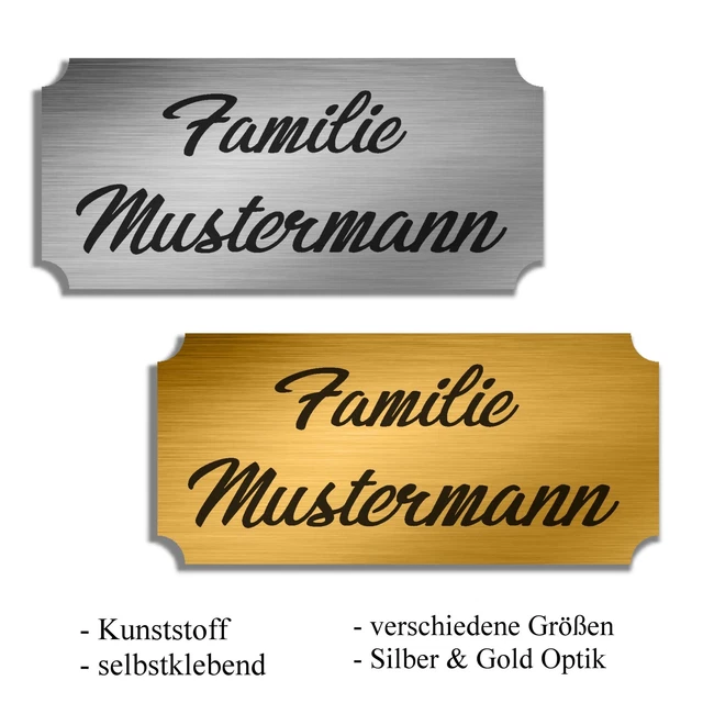 Individuelles Türschild Mit Gravur - Selbstklebend, Für Klingel & Briefkasten