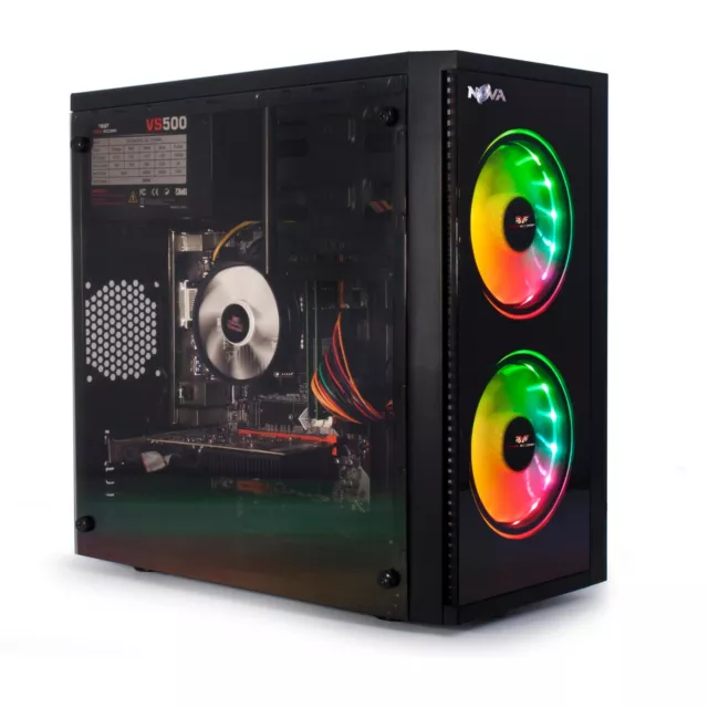 Gaming PC Computer Intel Quad i3 8GB RAM 500GB HDD WINDOWS 10 2GB GT710 RGB WiFi