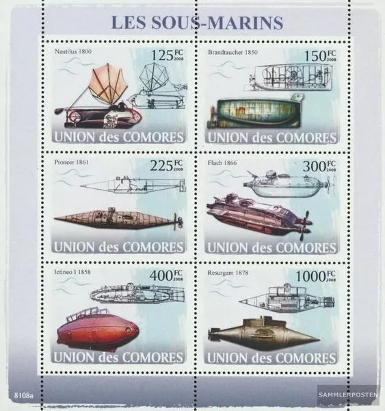 Komoren 1910-1915 Kleinbogen (kompl. Ausg.) postfrisch 2008 U-Boote