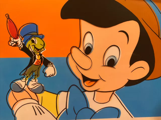 Pinocchio And  Jiminy Cricket Walt Disney Original Animation Production Cel Art