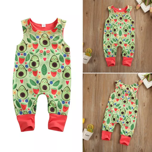 Mono recién nacido bebé niña estampado aguacate conjunto ropa general