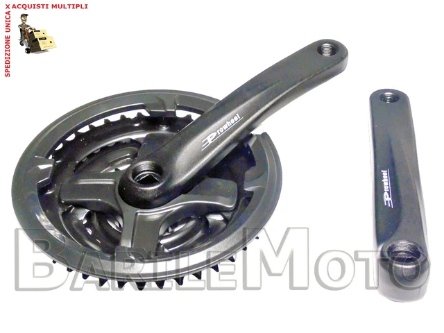 Guarnitura + Pedivella Per City Bike Olandese - Acciaio Nero 42 Denti X 170mm - Foto 5