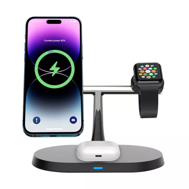 3in1 Wireless Charger Dock Magnetic Station For Apple Watch Ultra 8 Phone 15 14