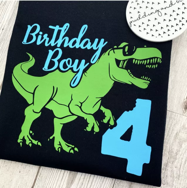 T-shirt compleanno dinosauro 1°, 2° 3° 4° 5° compleanno ragazzo top T-Rex