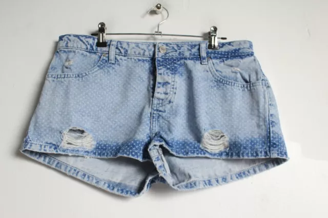 Topshop Moto Womens ‘Daisy’ Denim Shorts -Blue - size 12 (45h)