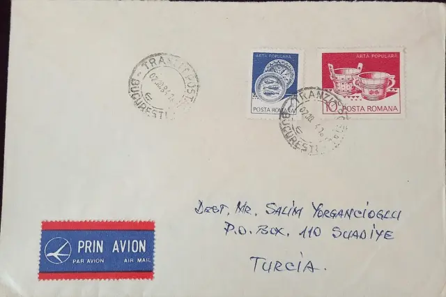 Romania 1984 Cover Sent From Bucuresti To A Famous Fhilatelist  In İstanbul