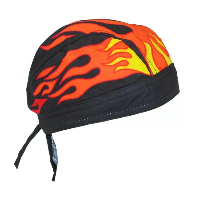 New CTM Men's Cotton Lined Flames Do Rag Cap