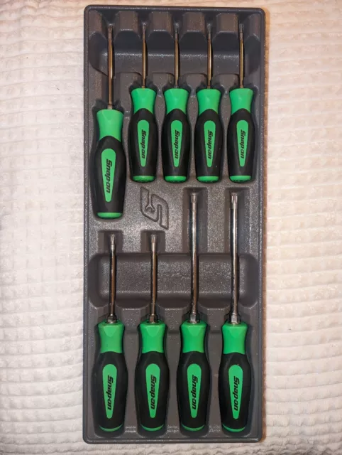 Snap On Tools Green Torx Set 9 Piece Set In Case Not Screwdrivers T45 To T8