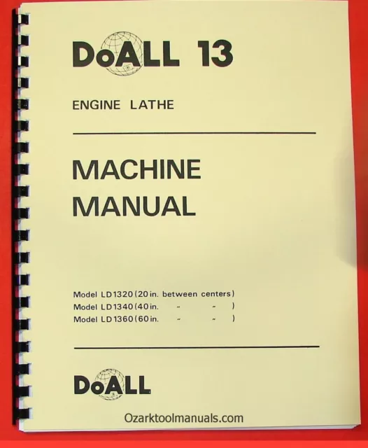 DoALL-ROMI 13 inch Metal Lathe Owners Operators Service Parts Manual LD1340 0278