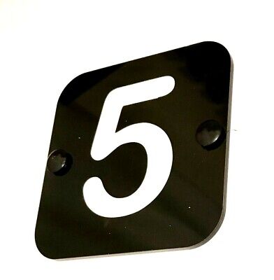 Personalised Door Number Sign Plaque in Acrylic With White Vinyl Numbers