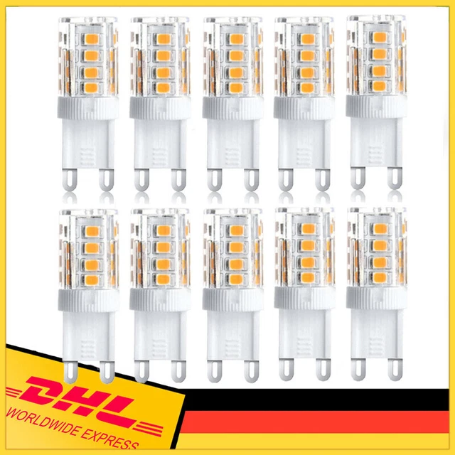 10-Pack G9 LED 3W Glühbirne WARMWEISS Ersatz für G9 Halogenkapsel Glühbirnen DHL
