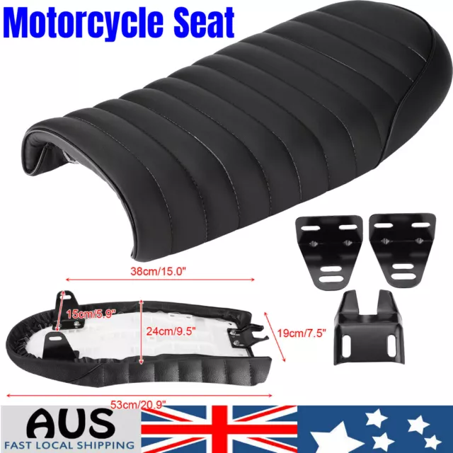 Universal Retro Hump Saddle Motorcycle Custom Cafe Racer Seat For Honda AU Ship