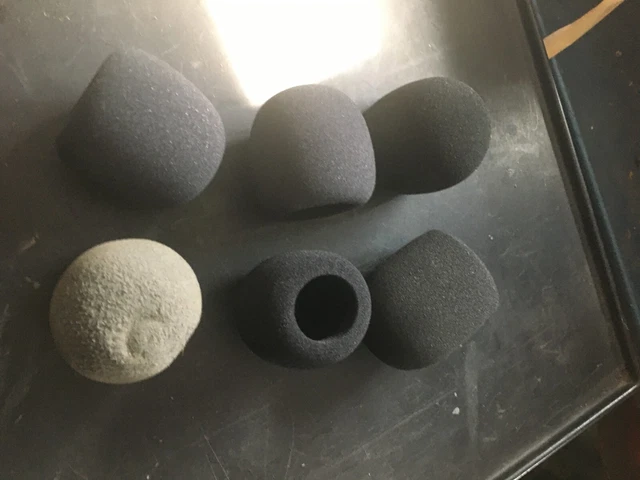 Microphone covers, wind screens, shields, a lot of 6 used 