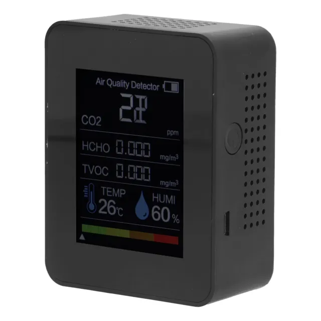 (Black)Radon Detector Mold Test Kit Co2 Monitor Carbon Dioxide Detector For