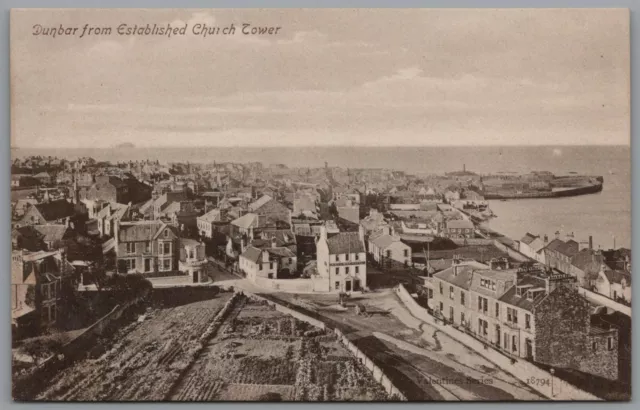 Dunbar From Church Tower East Lothian Scotland Vintage Unposted Postcard