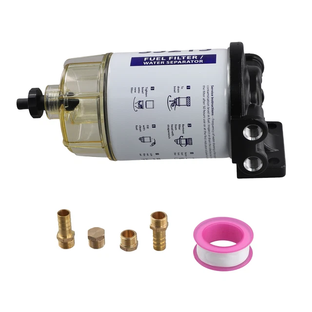 Filtre à Carburant Marin R12T / Séparateur D'eau - Débit 15 GPH - Finesse 10 Microns - Pour Moteurs Bateaux