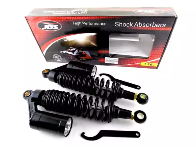 SUZUKI GS650 340mm JBS REAR AIR NITROGEN CELL SHOCK ABSORBERS BLK