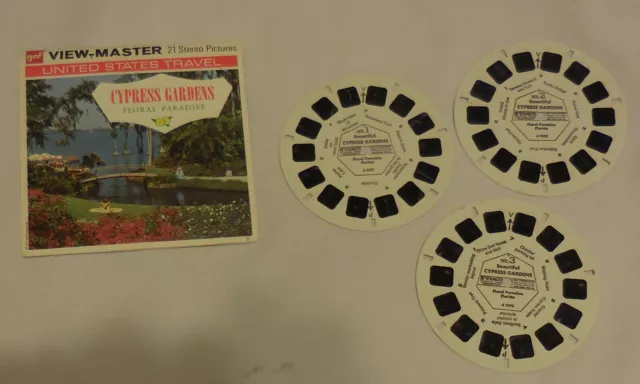 3 reels,Cypress Gardens Floral Paridise View-Master Packet A 6571 A 6572 A 6573
