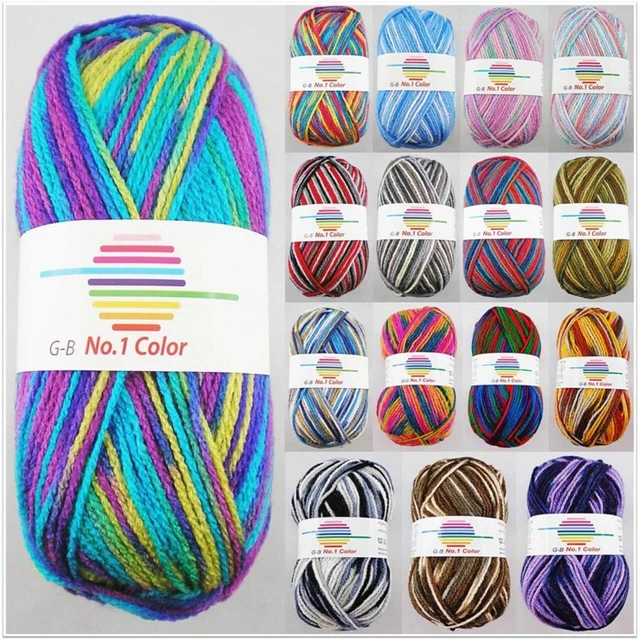 50g G-B No. 1 Color Handstrickgarn Wolle Stricken Häkeln Basteln GP 29,80€/1kg