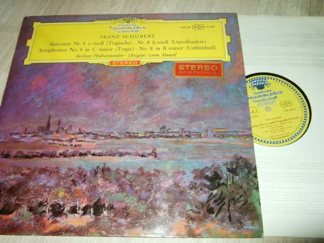 Maazel : Schubert Sinfonien Nr.4&8 Lp 1960 Red Stereo Dgg 138128 Slpm Germany