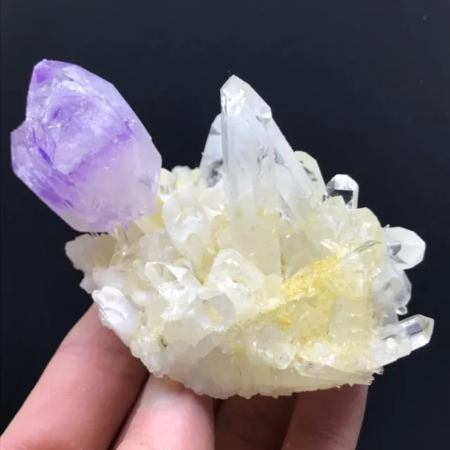 176G Rare Natural Fluorite Quartz Crystal Freeform Mineral Specimen Healing