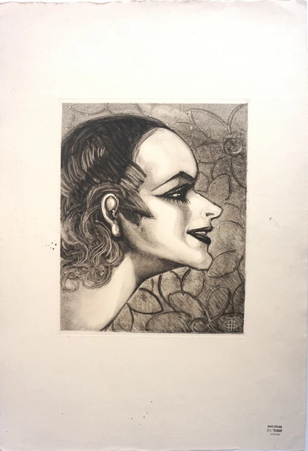 G.H.TRIBOUT   "" portrait "" pièce unique Monotype
