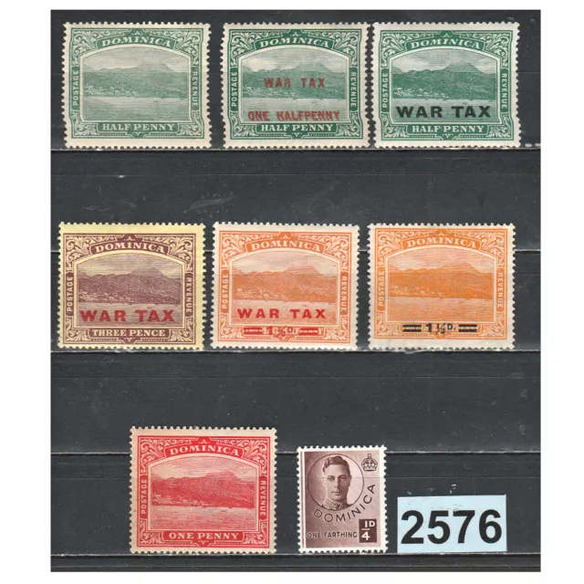 2576 DOMINIQUE DOMINICA 1903-1940 LOT 8 TIMBRES NEUFS différents 599