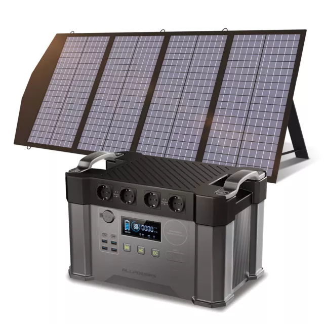ALLPOWERS 2000W Tragbares Powerstation &140W Faltbares Solarpanel  für Home RV
