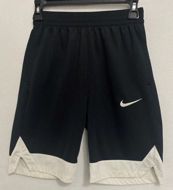 Nike Boys Youth Shorts Dri-Fit Swoosh Basketball Black Gym LARGE