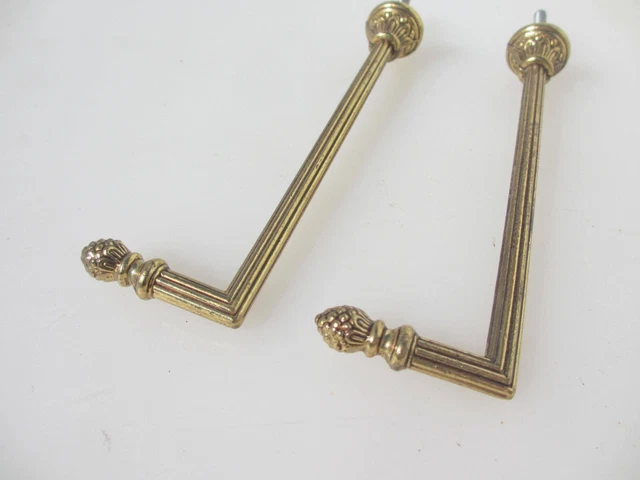 Vintage Brass Curtain Tie Backs Hooks French Old Gold Gilt Hook Hanger Rococo 6"