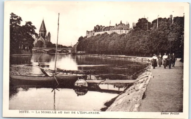 Postcard - La Moselle au Bas De L-Esplanade, Metz, France