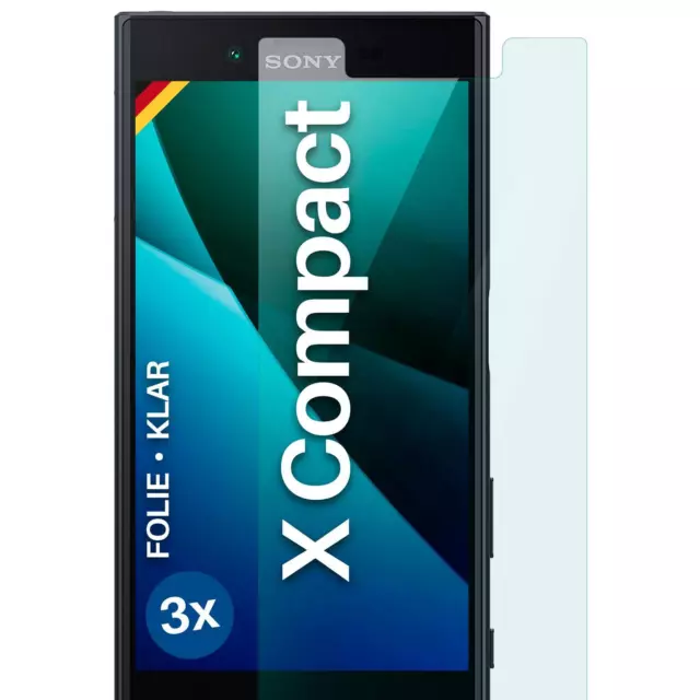 3x Schutzfolie für Sony Xperia X Compact Displayschutz Klar flexibel kein Glas