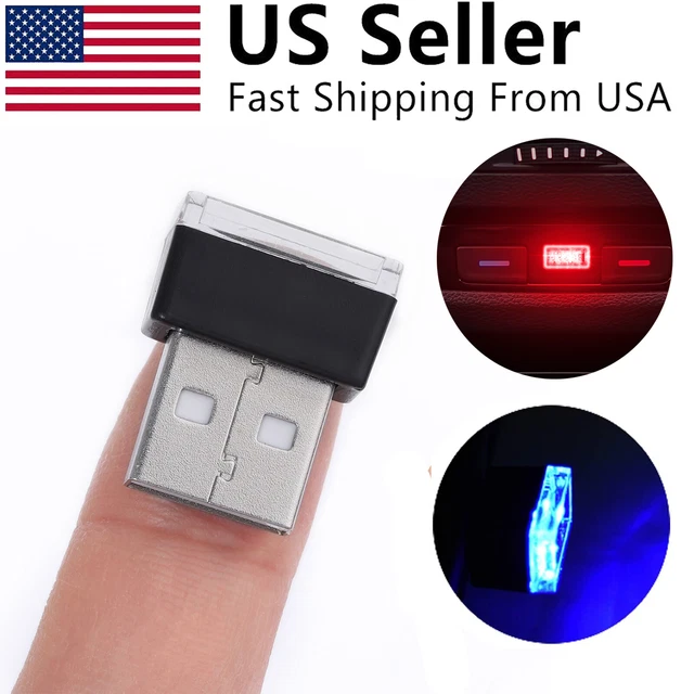 1x USB LED Mini Car Light Neon Atmosphere Ambient Bright Lamp Light Accessories