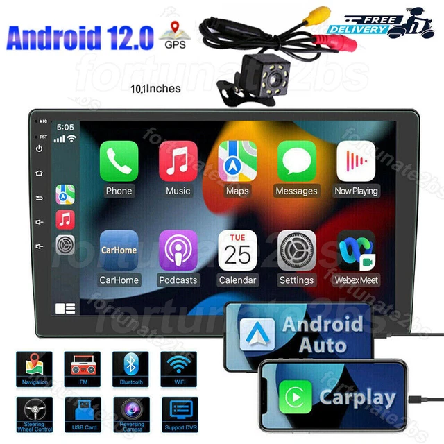 Double 2DIN Rotatable 10.1'' Android 12 Touch Car Stereo Radio GPS Wifi Carplay