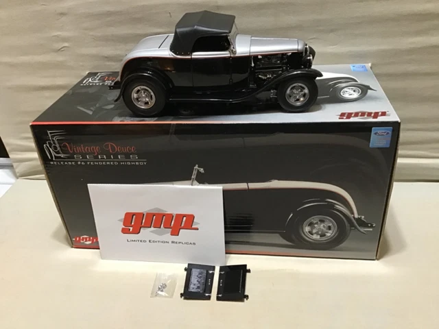 FORD ROADSTER BLACK Silver Fend 1932 Vintage Deuce #6 1/18 Gmp