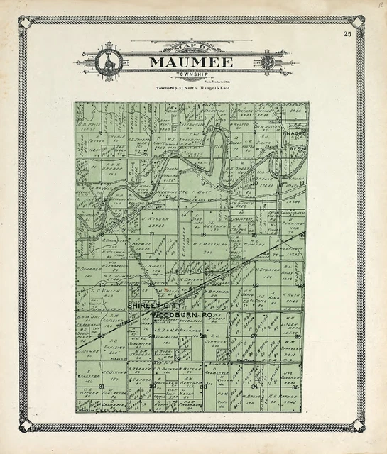 1907t Atlas ALLEN COUNTY INDIANA pla map LAND OWNERS GENEALOGY history DVD P122