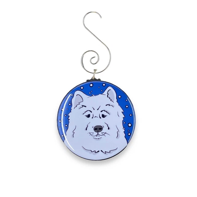 Samoyed Eskimo Dog Snow Christmas Holiday Dog Ornament Collectible Decor 2.25"
