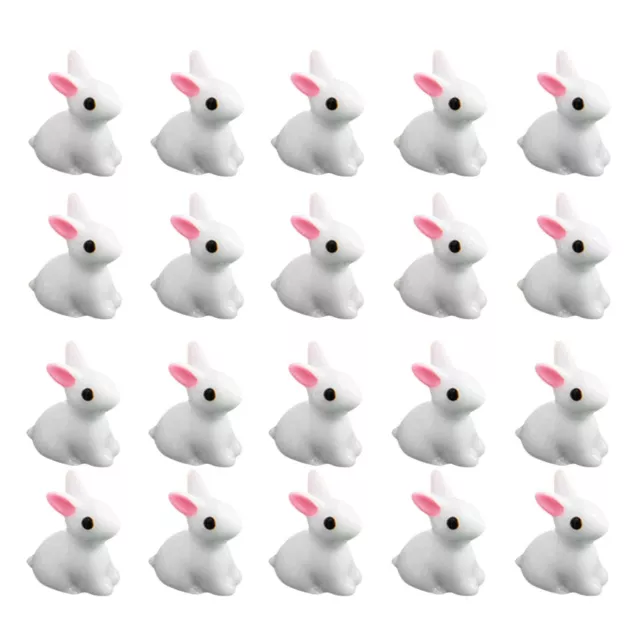 50x Rabbit Easter Miniature Resin Craft Mini Bunny Ornament Fairy Garden Decor