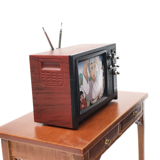 1:12 Dollhouse Miniature Vintage TV Mini Television Set Furniture Accessories