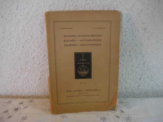 Auktionskatalog Karl & Faber München von 1951 aus Sammlung