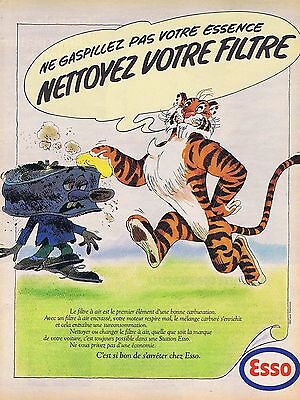 2p PUBLICITE ADVERTISING 016  1985  ESSO pétrole Brut tigre 