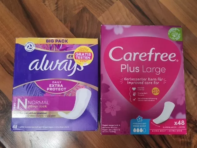 Carefree Plus Large Slipeinlagen Frischeduft Always Daily Protect 2x48 Stück Neu