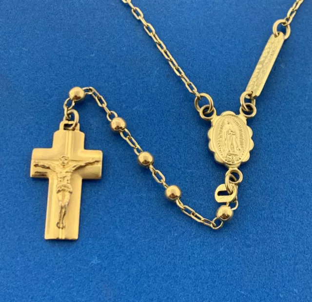 Designer Jerusalen 10k Yellow Gold Rosario De La Tierra Santa 26" Faith Rosary Designer Jerusalen 10k Yellow Gold Rosario De La Tierra Santa 26" Faith Rosary