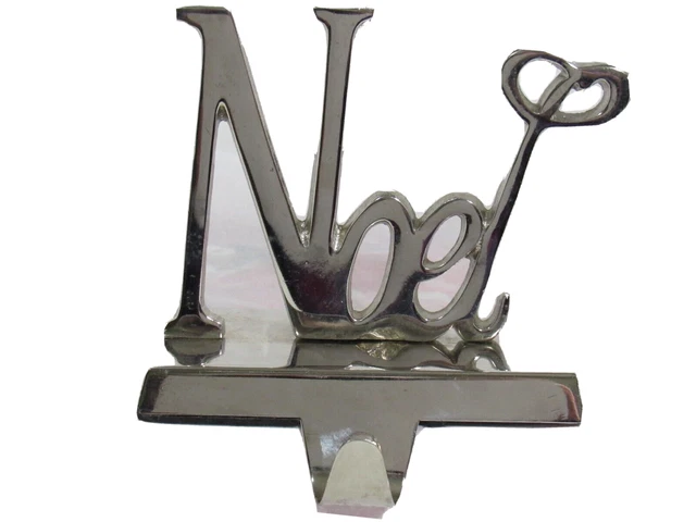 Noel Christmas Stocking Holder Hanger Spell Out Holiday Decor 5" W 4" H
