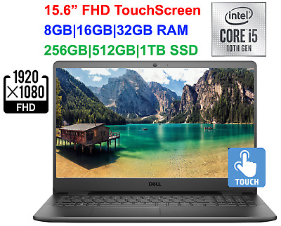 2021 Dell 15.6" FHD Touch Screen Intel i5-1035G1, Upto 3.6GHz, 32GB RAM&1TB SSD
