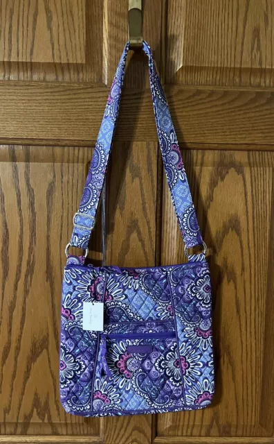 Vera Bradley Triple Zip Crossbody Lilac Tapestry Hipster Shoulder Bag NWT