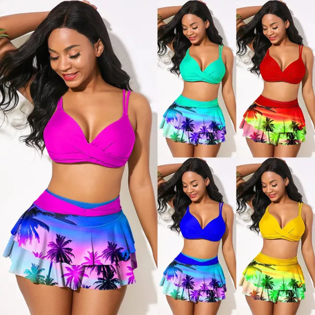 Conjunto De Falda De Baño De Bikini Para Mujer Traje De Baño De Playa De <