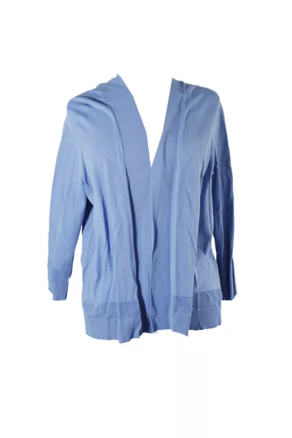 Charter Club Smokey Sky Blue Open-Front Cardigan  L