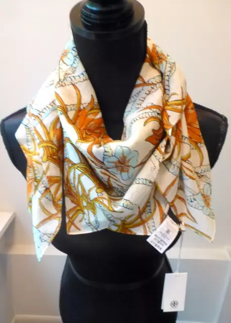 Tory Burch NWT Climbing Palms Square Cotton Print Scarf Sold Out Retail $228